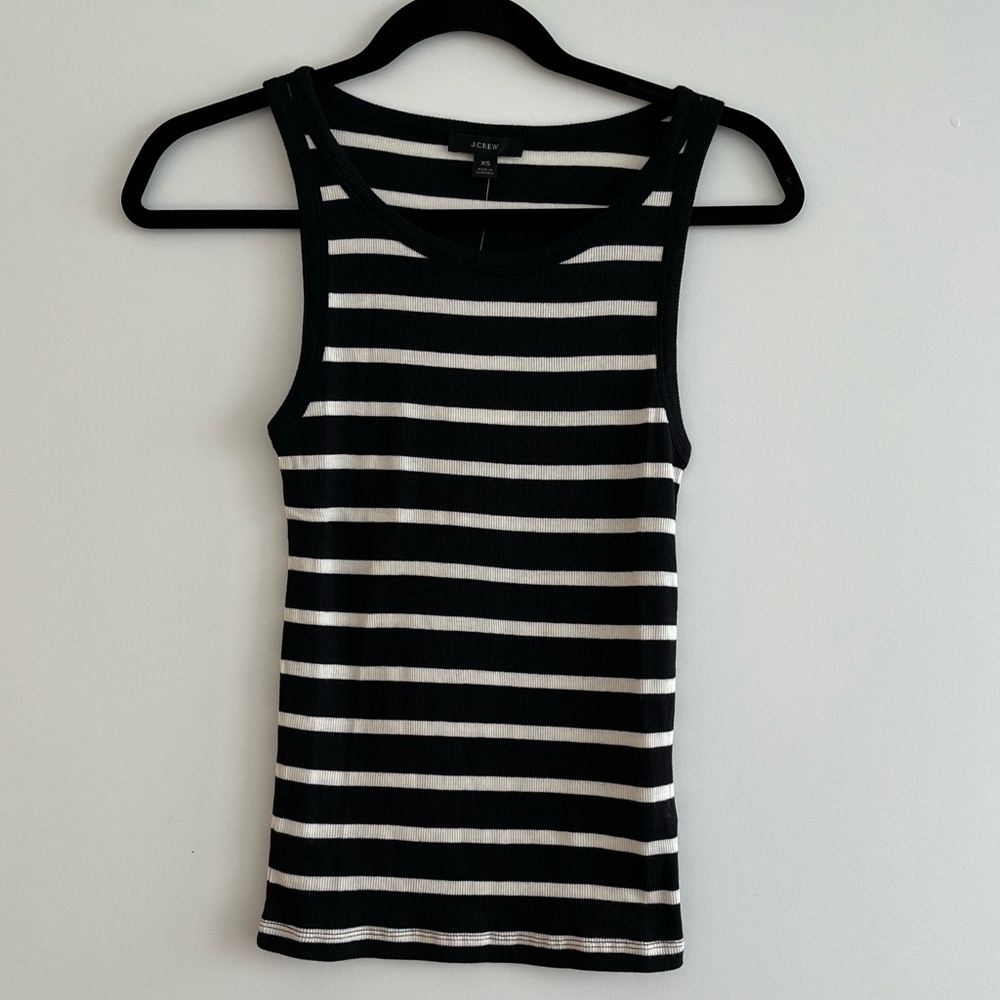 J.crew ribbed striped tank top